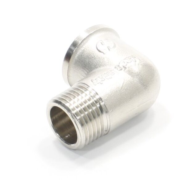 Угольник 90° 1/2"-1/2", General Fittings 2700 F8, резьба-резьба, вн.- нар., латунь (никель)