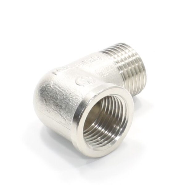 Угольник 90° 1/2"-1/2", General Fittings 2700 F8, резьба-резьба, вн.- нар., латунь (никель)