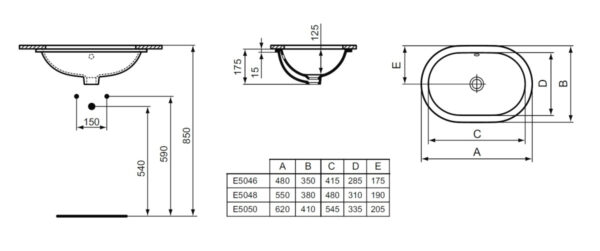 Раковина Ideal Standard CONNECT 55х38 см., белая