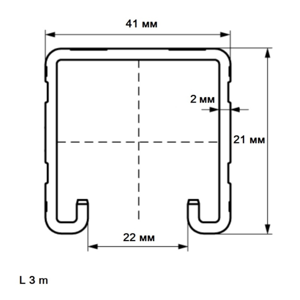 BIS RapidStrut Профиль R (pg) 41x21х2х3000мм