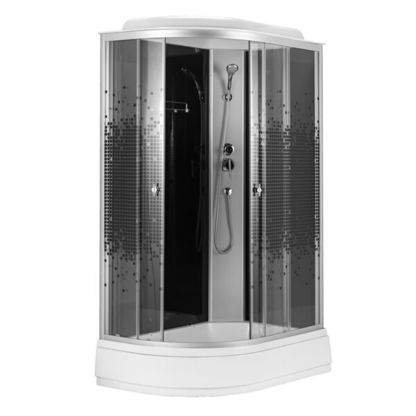 Душевая кабина Loranto 120x80x215 правая, поддон 25 см, 4 мм прозрачное стекло с рисунком 