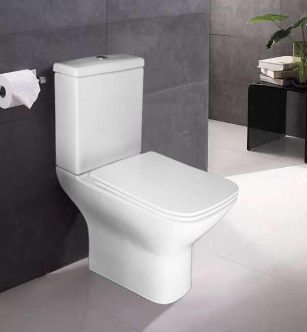Унитаз-компакт Azario Iris 600х380х775 напольный, безободковый, с сиденьем микролифт AZ 8353