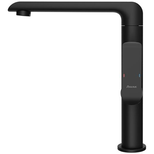 Смеситель для раковины-чаши Ravak Flat FL 016.20 поворотный излив, керамический картридж, черный мат