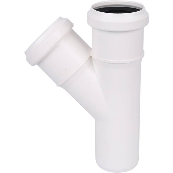 Тройник 45° 50-50-50, Sinikon COMFORT PLUS, раструб-труба, белый