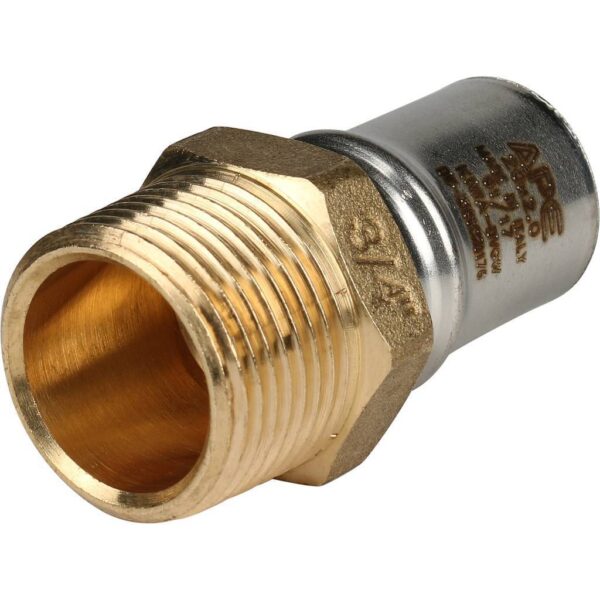SFP-0001-003420 STOUT Переходник с наружной резьбой 3/4 х20 для металлопластиковых труб прессовой