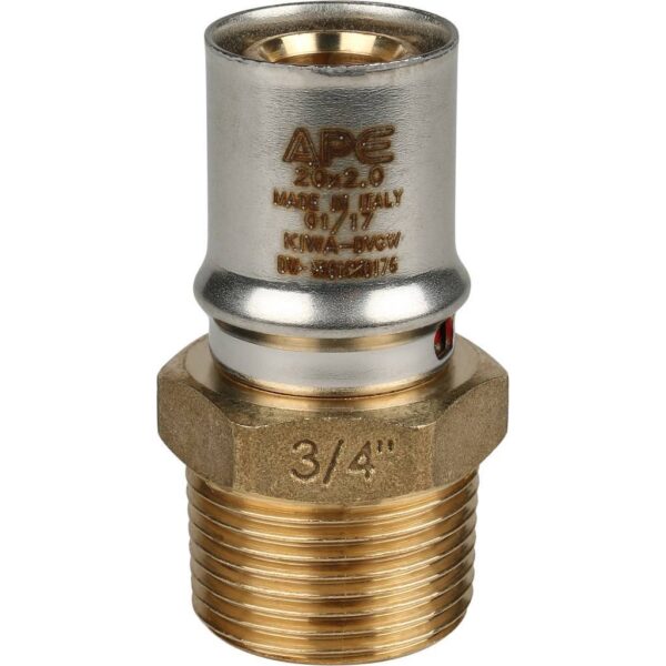 SFP-0001-003420 STOUT Переходник с наружной резьбой 3/4 х20 для металлопластиковых труб прессовой