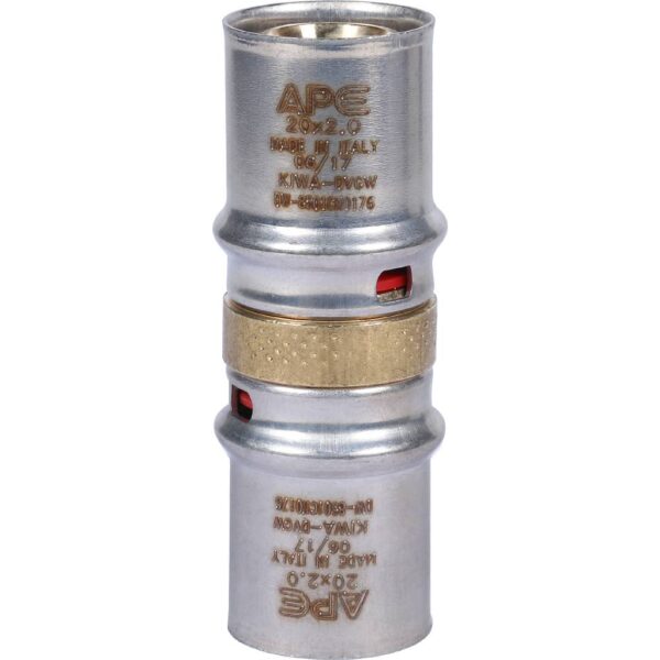 SFP-0003-002020 STOUT Муфта соединительная равнопроходная 20х20 для металлопластиковых труб прессово