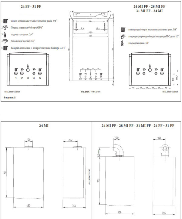 7116253-- DeDietrich Котел ZENA PLUS MSL 31 FF газовый настенный 31 кВт одноконтурный с закрытой ка