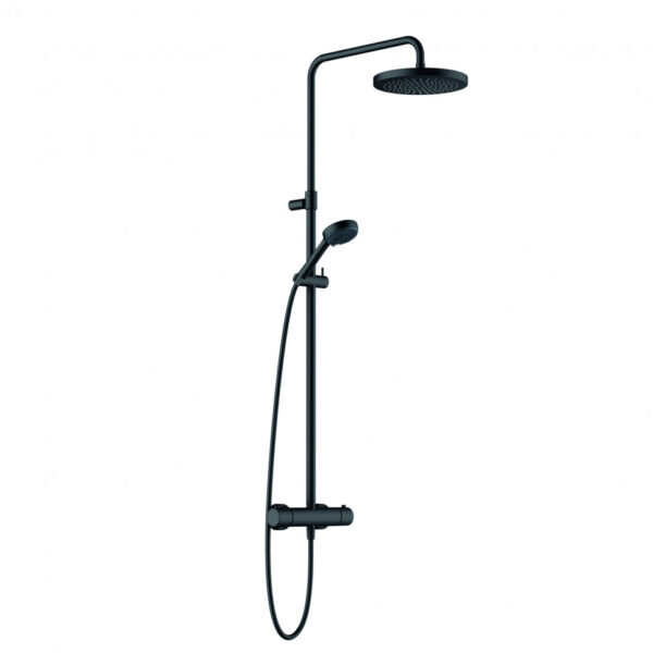Душевая стойка KLUDI LOGO DUAL SHOWER SYSTEM с термостатом, черный матовый