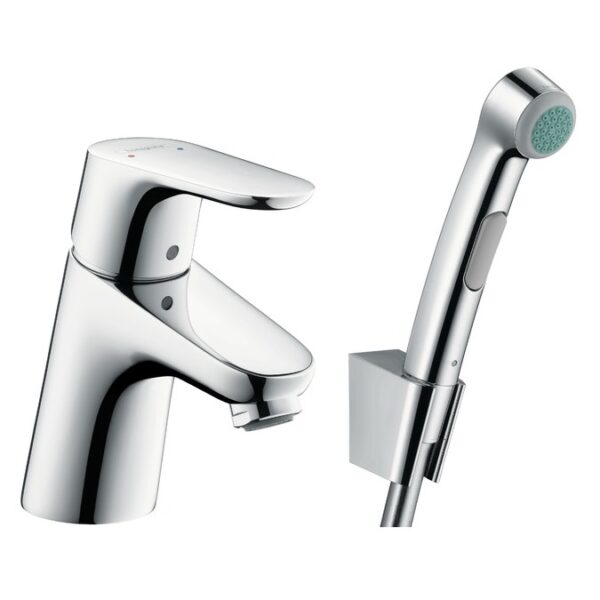 Смеситель для раковины Hansgrohe Focus E2 с гигиеническим душем, хром