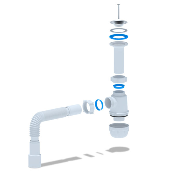 Сифон для раковины Ани Пласт 1 1/2"*40 с гибкой трубкой 40х40/50