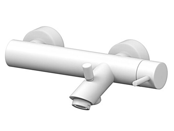 Смеситель для ванны Paffoni LIGHT керамический картридж, белый матовый