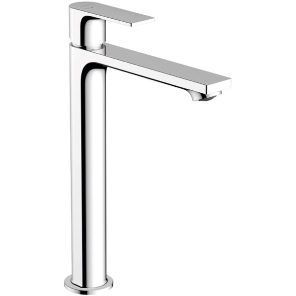 Смеситель для раковины-чаши Hansgrohe Rebris E со сливным гарнитуром, керамический картридж, хром