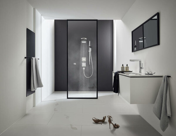 Смеситель для душа Hansgrohe ShowerSelect HighFlow с термостатом, белый матовый